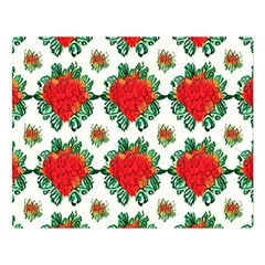 Retro 1880s Flowers Pattern 13 Two Sides Premium Plush Fleece Blanket (large)