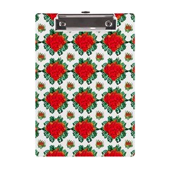 Retro 1880s Flowers Pattern 13 A5 Acrylic Clipboard by violetheavensky