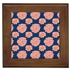 Retro 1880s Flowers Pattern 16 Framed Tile