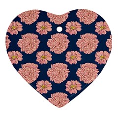 Retro 1880s Flowers Pattern 16 Ornament (heart)