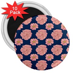 Retro 1880s Flowers Pattern 16 3  Magnets (10 Pack)  by violetheavensky