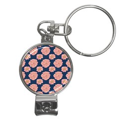 Retro 1880s Flowers Pattern 16 Nail Clippers Key Chain