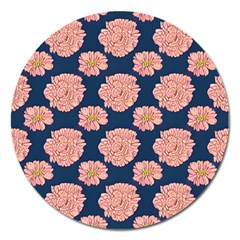 Retro 1880s Flowers Pattern 16 Magnet 5  (round) by violetheavensky