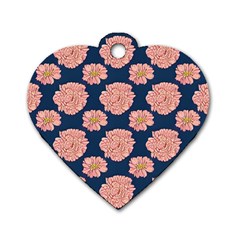 Retro 1880s Flowers Pattern 16 Dog Tag Heart (two Sides)