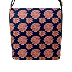 Retro 1880s Flowers Pattern 16 Flap Closure Messenger Bag (l) by violetheavensky