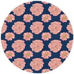 Retro 1880s Flowers Pattern 16 Wooden Puzzle Round by violetheavensky