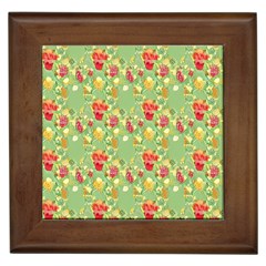 Retro 1880s Flowers Pattern 17 Framed Tile by violetheavensky