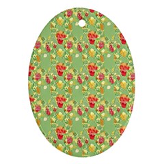 Retro 1880s Flowers Pattern 17 Ornament (oval)