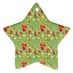 Retro 1880s Flowers Pattern 17 Ornament (star) by violetheavensky