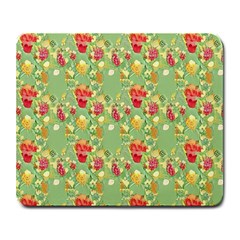 Retro 1880s Flowers Pattern 17 Large Mousepad