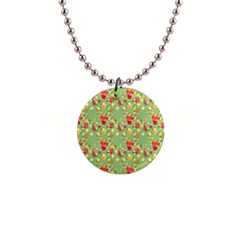 Retro 1880s Flowers Pattern 17 1  Button Necklace