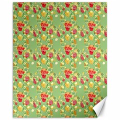 Retro 1880s Flowers Pattern 17 Canvas 11  X 14  by violetheavensky