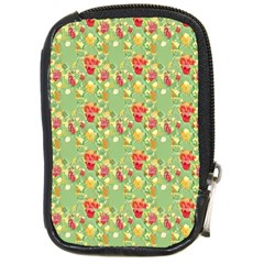 Retro 1880s Flowers Pattern 17 Compact Camera Leather Case