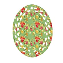 Retro 1880s Flowers Pattern 17 Ornament (oval Filigree)