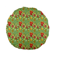 Retro 1880s Flowers Pattern 17 Standard 15  Premium Flano Round Cushions