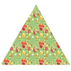 Retro 1880s Flowers Pattern 17 Wooden Puzzle Triangle