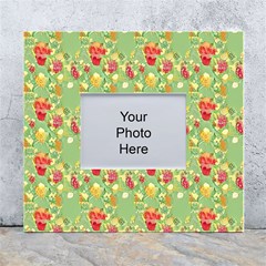 Retro 1880s Flowers Pattern 17 White Wall Photo Frame 5  X 7  by violetheavensky