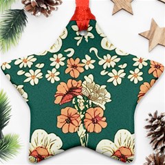 Retro 1880s Flowers Pattern 20 Ornament (star)