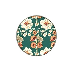 Retro 1880s Flowers Pattern 20 Hat Clip Ball Marker (4 Pack)