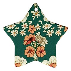 Retro 1880s Flowers Pattern 20 Star Ornament (two Sides)