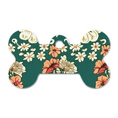 Retro 1880s Flowers Pattern 20 Dog Tag Bone (two Sides)