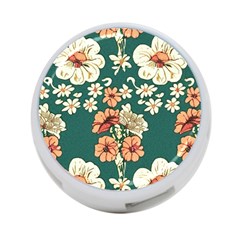 Retro 1880s Flowers Pattern 20 4-port Usb Hub (two Sides)