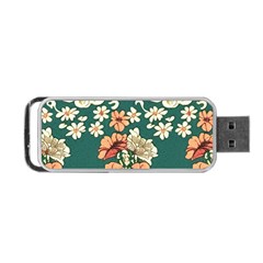 Retro 1880s Flowers Pattern 20 Portable Usb Flash (one Side) by violetheavensky