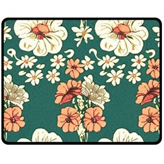 Retro 1880s Flowers Pattern 20 Two Sides Fleece Blanket (medium)