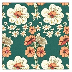 Retro 1880s Flowers Pattern 20 Square Satin Scarf (36  X 36 )