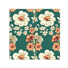 Retro 1880s Flowers Pattern 20 Square Satin Scarf (30  X 30 )