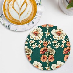 Retro 1880s Flowers Pattern 20 Uv Print Round Tile Coaster