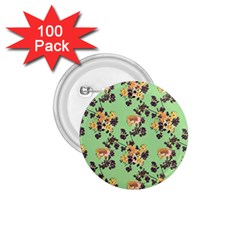 Retro 1880s Flowers Pattern 24 1 75  Buttons (100 Pack) 