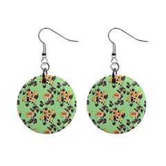 Retro 1880s Flowers Pattern 24 Mini Button Earrings