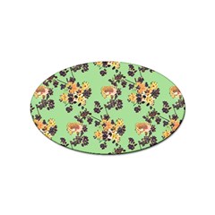 Retro 1880s Flowers Pattern 24 Sticker (oval)