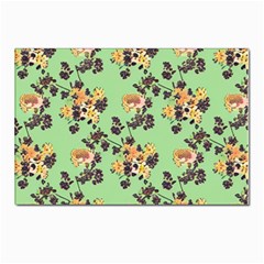 Retro 1880s Flowers Pattern 24 Postcard 4 x 6  (pkg Of 10)