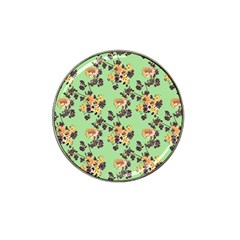 Retro 1880s Flowers Pattern 24 Hat Clip Ball Marker