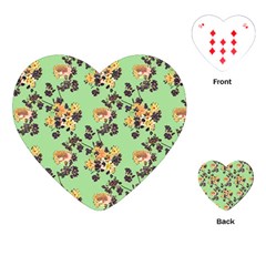 Retro 1880s Flowers Pattern 24 Playing Cards Single Design (heart)