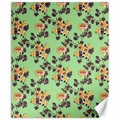 Retro 1880s Flowers Pattern 24 Canvas 8  X 10 