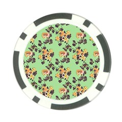 Retro 1880s Flowers Pattern 24 Poker Chip Card Guard (10 Pack)