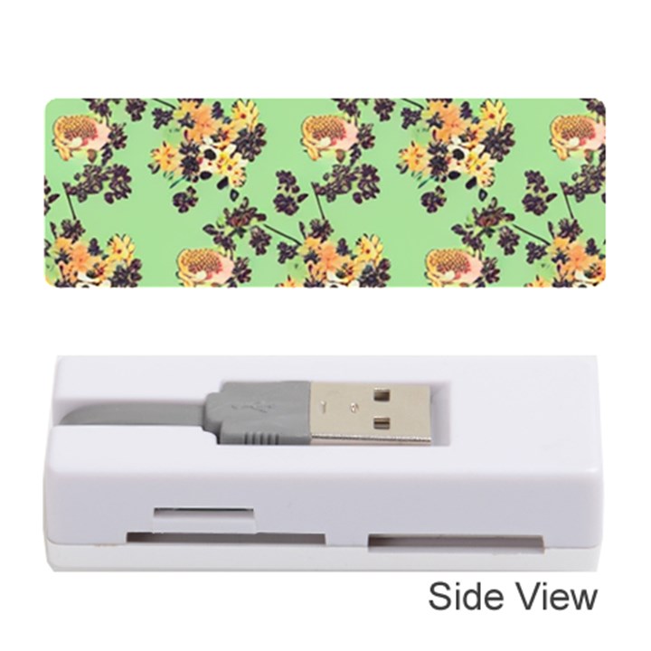 Retro 1880s Flowers Pattern 24 Memory Card Reader (Stick)