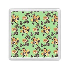 Retro 1880s Flowers Pattern 24 Memory Card Reader (square)