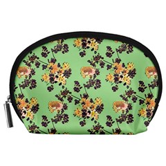 Retro 1880s Flowers Pattern 24 Accessory Pouch (large) by violetheavensky