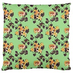 Retro 1880s Flowers Pattern 24 Large Premium Plush Fleece Cushion Case (two Sides)