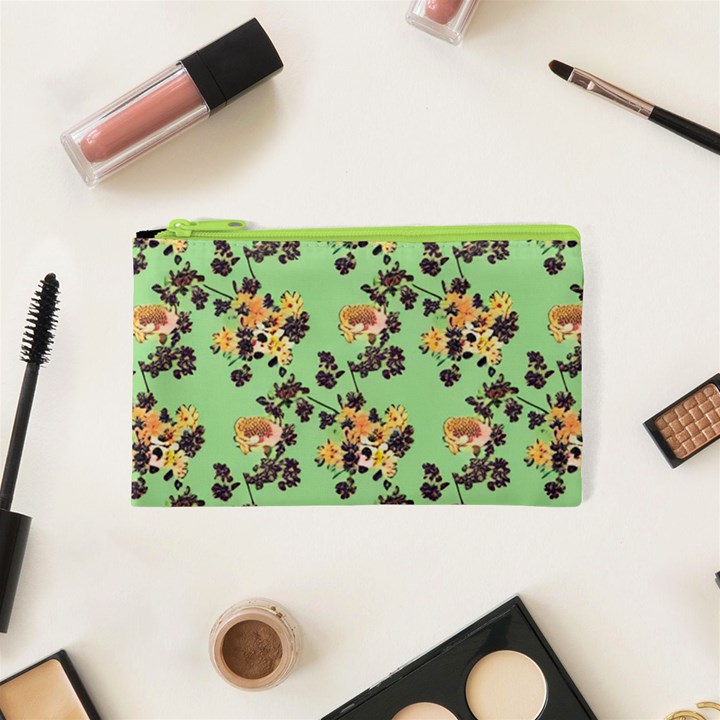 Retro 1880s Flowers Pattern 24 Cosmetic Bag (XS)