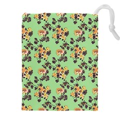 Retro 1880s Flowers Pattern 24 Drawstring Pouch (4xl) by violetheavensky