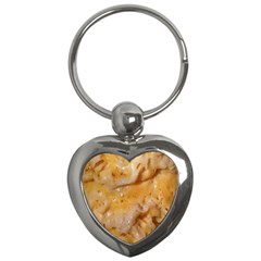 Homemade Flan Extreme Close-up Texture Key Chain (heart)