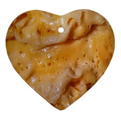 Homemade Flan Extreme Close-up Texture Heart Ornament (two Sides)