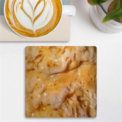 Homemade Flan Extreme Close-up Texture Uv Print Square Tile Coaster 