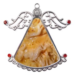 Homemade Flan Extreme Close-up Texture Metal Angel With Crystal Ornament by dflcprintsclothing