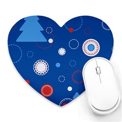 Christmas Pattern Tree Design Heart Mousepad